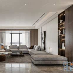 3D model Modern Style Living Room 2020 A082 (Corona)