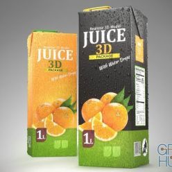 3D model Juice Box 1L Size (Vray, Corona, fbx, obj)