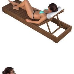 3D model Girl on a deck-chair (Vray, Corona)