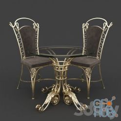 3D model Table and chair forged