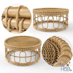 3D model Samson Rattan Coffee Table 80 natural