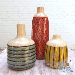 3D model Rio Franco Ceramic Vases Set of 3