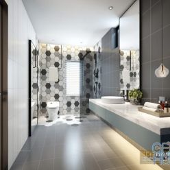 3D model Modern bathroom interior 055