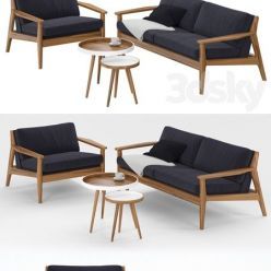 3D model Scandinavian sofa and chair