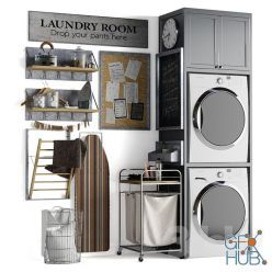 3D model Filling the laundry room with decor
