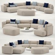 3D model Sofa Boxer SWAN and round table