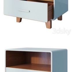 3D model Curbstone Cosgrove 1 Drawer Nightstand Aqua