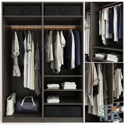 3D model Wardrobe with women's clothing