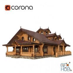 3D model Modern log cabin