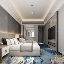 3D model Bedroom Interior of the Hotel 051