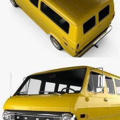 3D model Ford E-Series Econoline Club Wagon 1971 Hum 3D