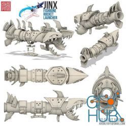 3D model Jinx Fishbone Rocket Launcher – 3D Print