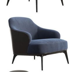 3D model Leslie armchair minotti (Velvet, Leather, Upholstery)