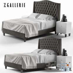 3D model Scarlett Tufted Bed