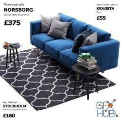 3D model Sofa Ikea Norsborg 2