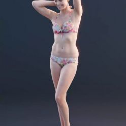 3D model Woman Ina stands in lingerie (3d-scan)