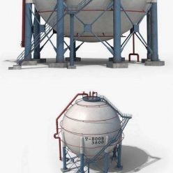 3D model Spherical Tank Container