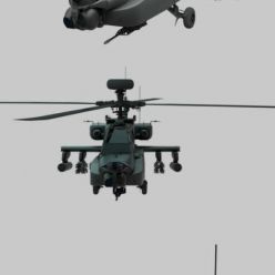 3D model Military Helicopter low-poly (Blend)