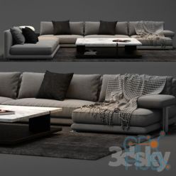 3D model Sofa Poliform Bristol Hi-Poly