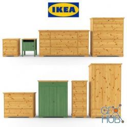 3D model IKEA Hurdal furniture set