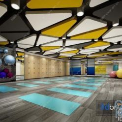 3D model Pro gym and yoga rooms 02