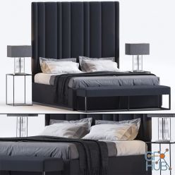 3D model Bed with a high headboard (Max 2011 Vray)
