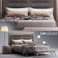 3D model Bed Novaluna QUEEN Fabric Bed