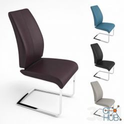 3D model Arto dining chair leather chrome