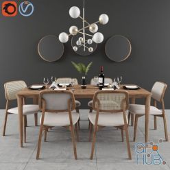 3D model Dining set Lider with mirror ESPELHO LIP