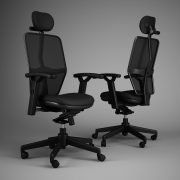 3D model Mobile office black chair