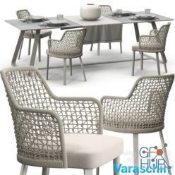 3D model Emma chair and table Kolonaki 3387 by Varaschin