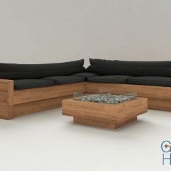 3D model Fire Place Lounge Sofa