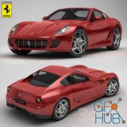3D model Red Ferrari car automobile