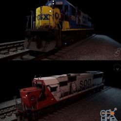 3D model SD60 Locomotive (PBR)