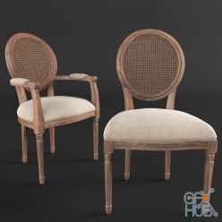 3D model Beige Louis Chairs by NguyenMinhKhoa