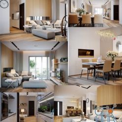 3D model Modern Living room (3dsMax, Corona)