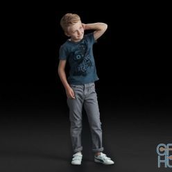 3D model Standing boy with hand behind his head (3d-scan)