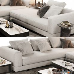 3D model Minotti Alexander Sofa Opcion A