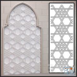 3D model Symmetric islamic plaster (max, fbx)