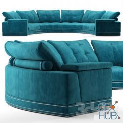 3D model Andrew round sectional velvet sofa by Fendi Casa