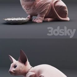 3D model Sphynx cat