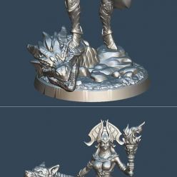 3D model Dragon Slayer and Daughter of Persephone Necromancer – 3D Print
