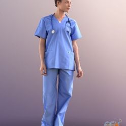 3D model Diana: nurse with phonendoscope (3d-scan)