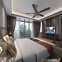 3D model Bedroom Interior of the Hotel 046