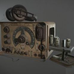 3D model Old Radio and Headphones PBR