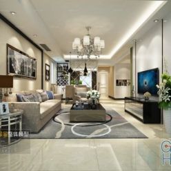 3D model Living room space B082