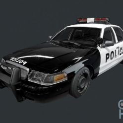 3D model ArtStation Marketplace – Vehicle Police Car Low Poly Game Ready (UE4 File included)