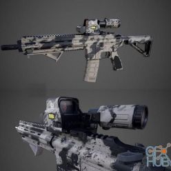 3D model HK416 Assault rifle PBR