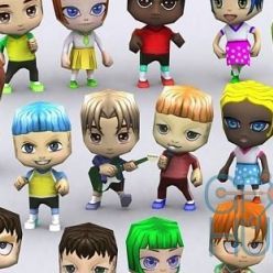 3D model Cubebrush – 3DRT – Chibii people kids