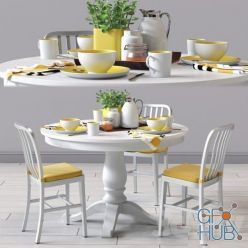 3D model C&B Delta Dinning Chair and Avalon Table